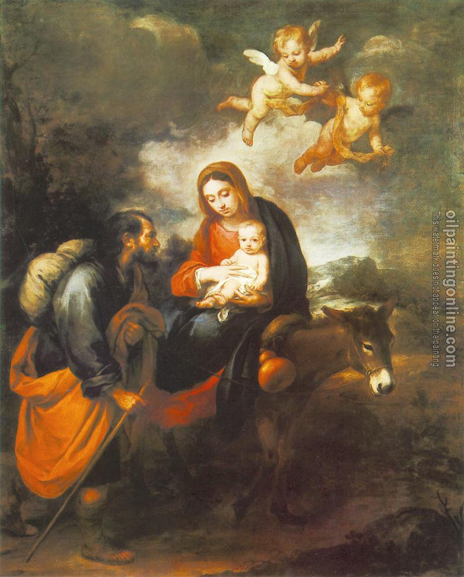 Murillo, Bartolome Esteban - Flight into Egypt